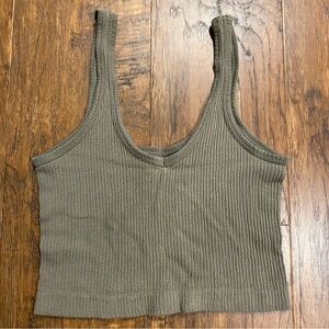 Urban Outfitters Out From Under Drew Seamless Ribbed Bra Top: Green, M